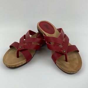 G.H.Bass Women’s Dena Red Leather Strappy Sandal sz 7